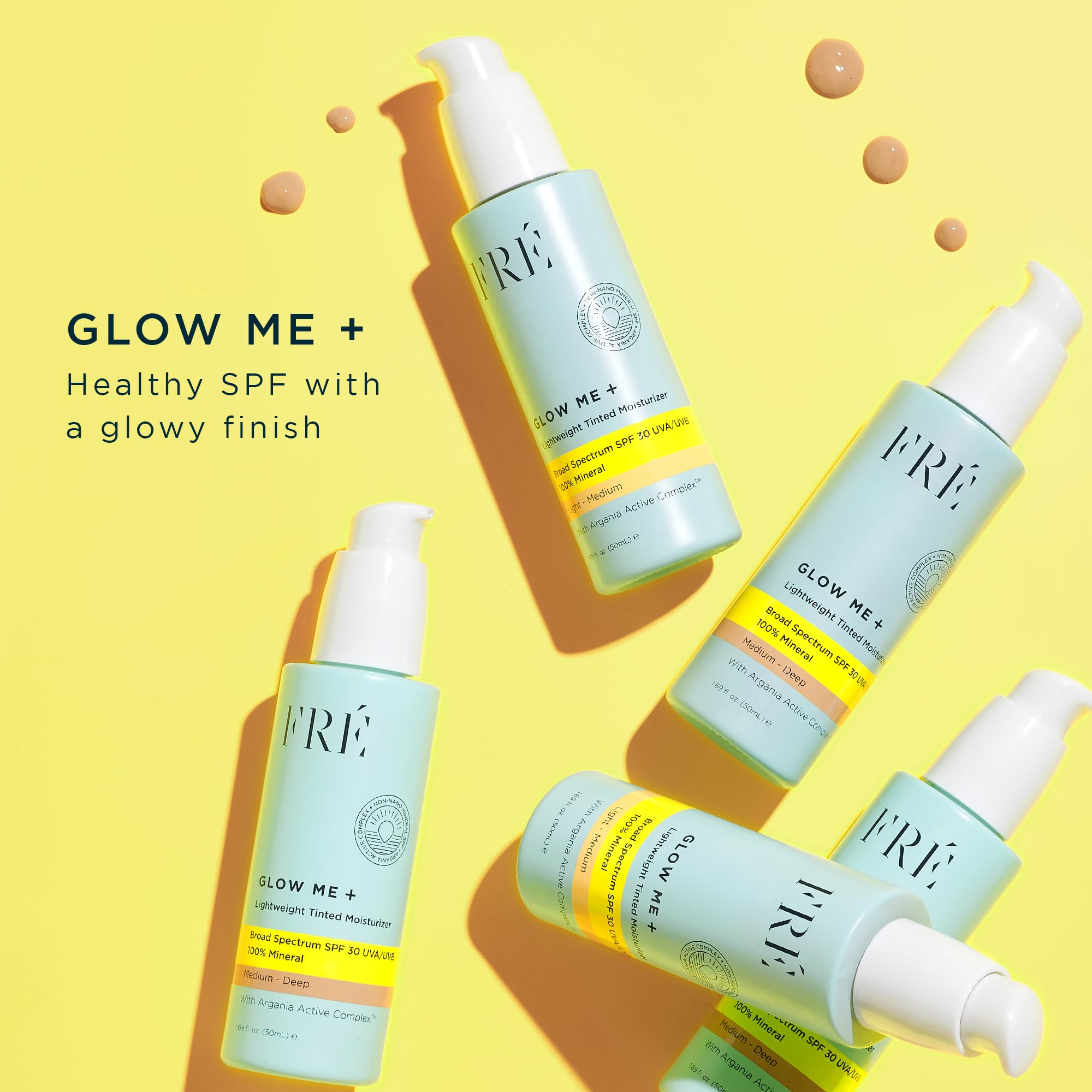 FRÉ Glow Me swatch on skin blending with tone for a natural glow.