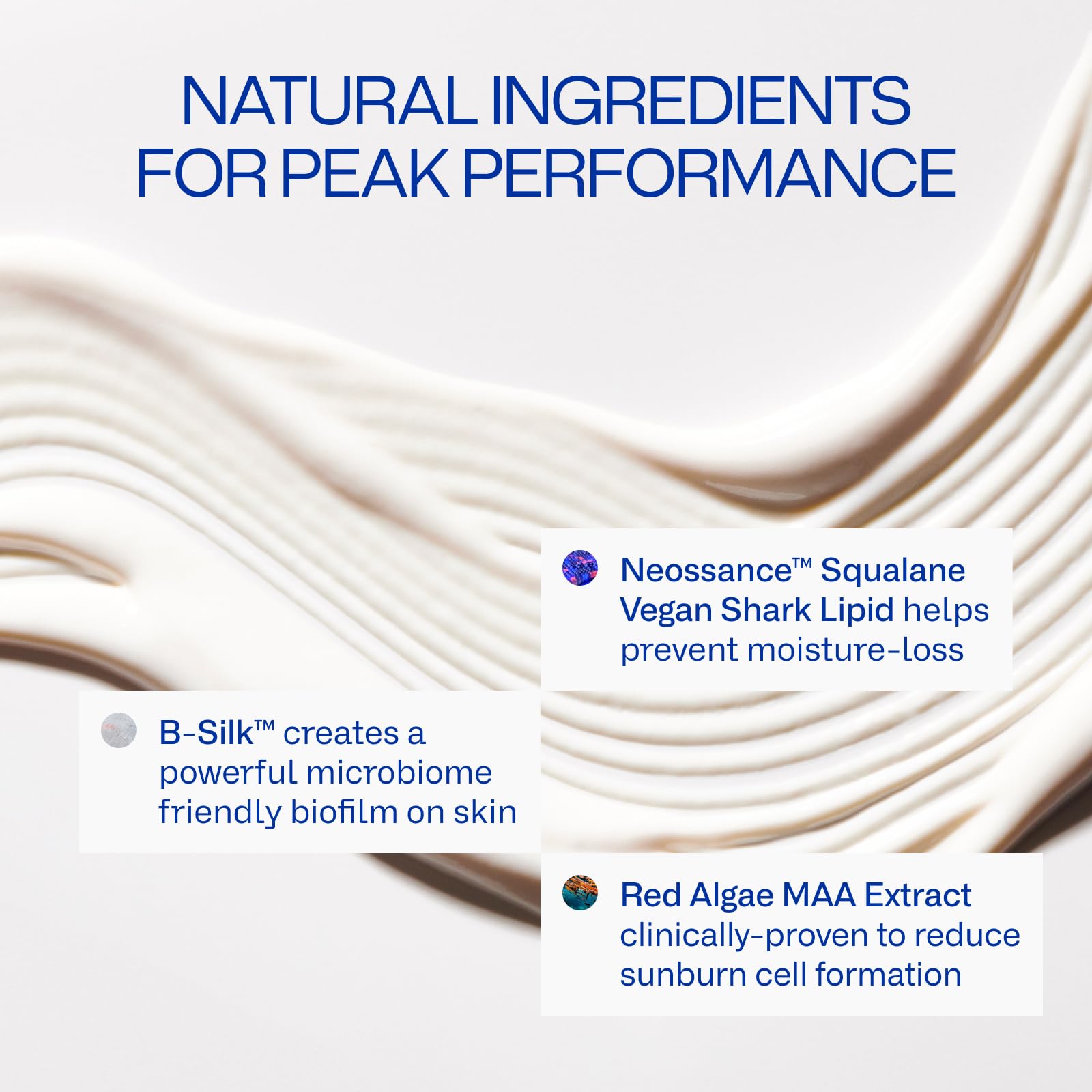 Freaks of Nature Peak Performance SPF 50 ingredient-squalane emphasizes hydration