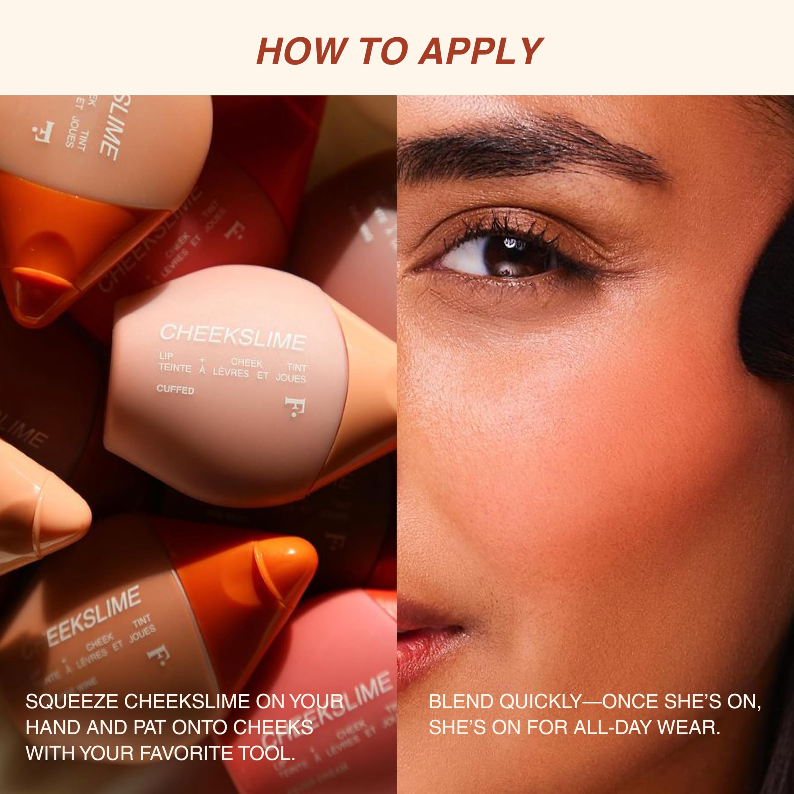 Freck Beauty Cheekslime brush application for quick blending