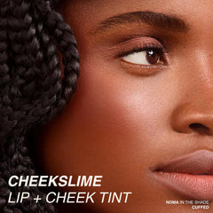 Freck Beauty Cheekslime swirl on the cheek demonstrates buildable pigment and a natural flush.