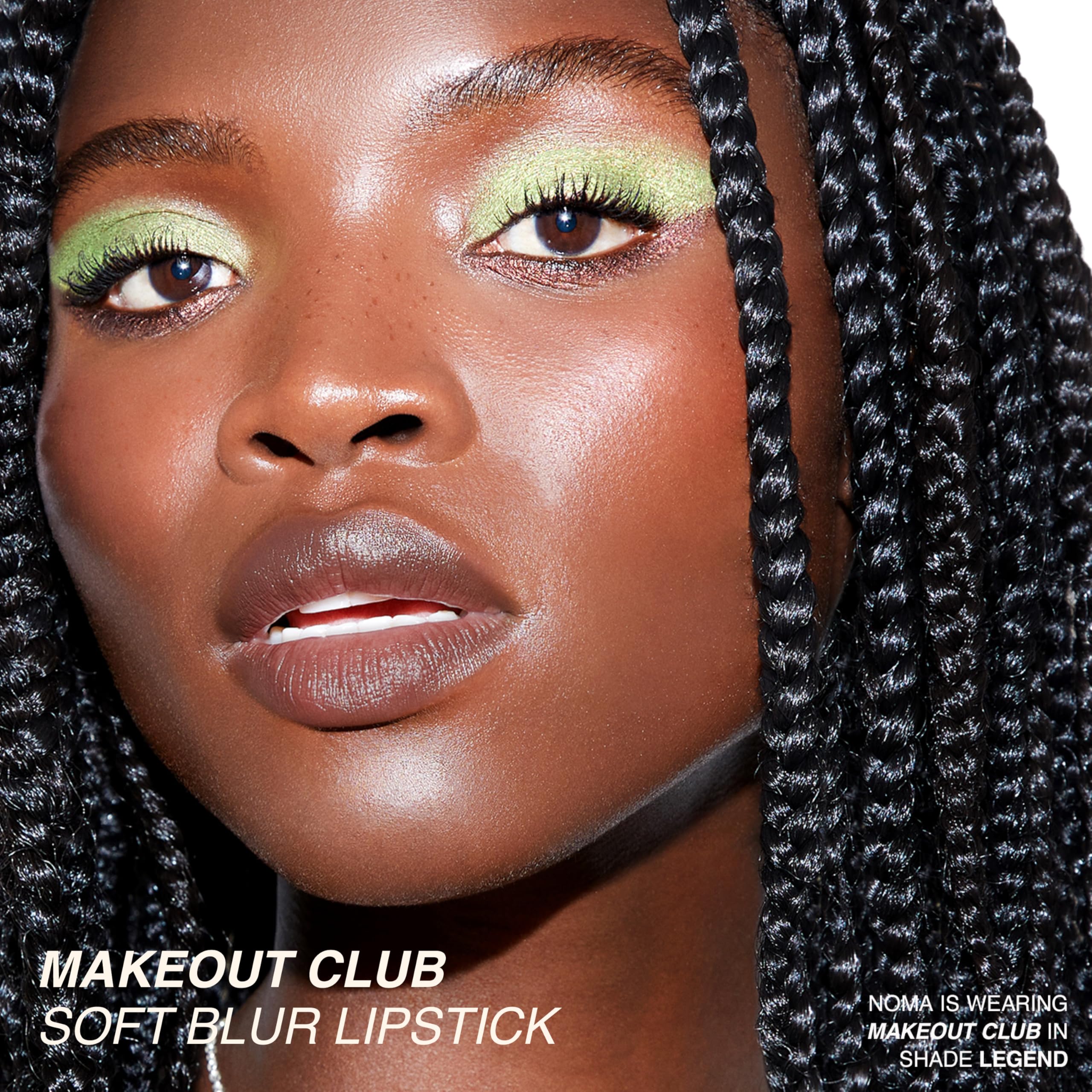 Freck Beauty MAKEOUT CLUB Soft Blur Lipstick Rose Brown demonstrates up to 8-hour wear.