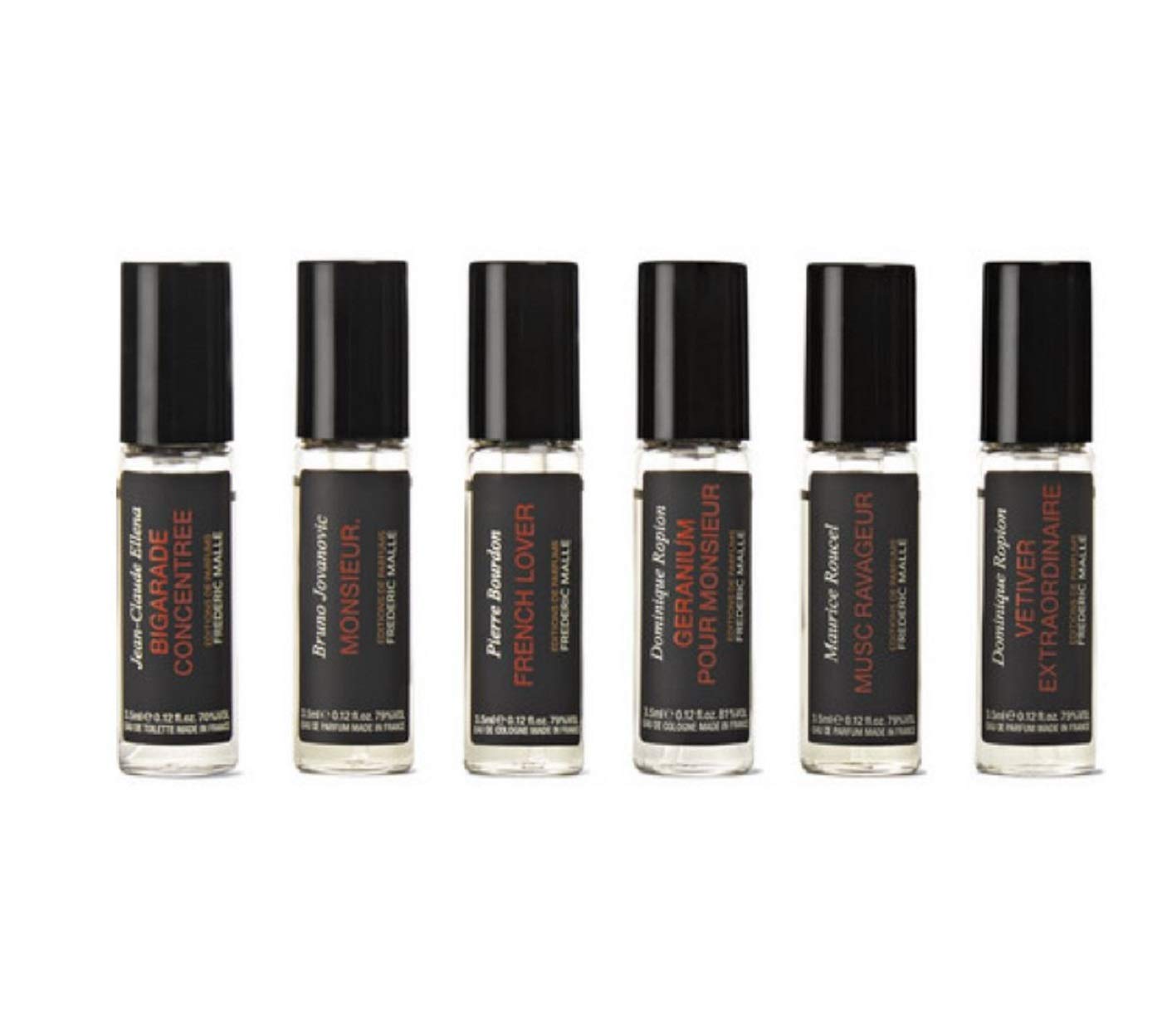 Frederic Malle Essential Collection for Men bottle close-up, elegant packaging for everyday refinement.