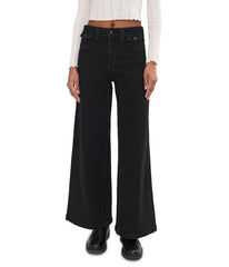 Free People Kellee high-rise palazzo pants, front view, breathable comfort for all-day wear.