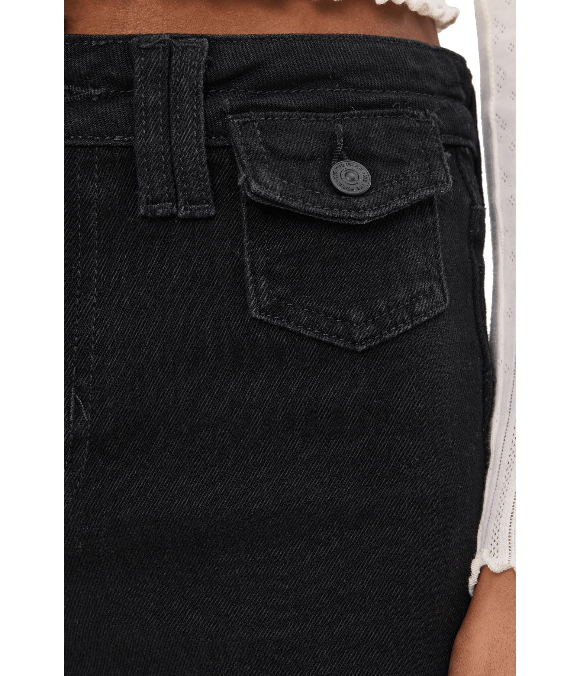 Free People Kellee High-Rise Palazzo fabric closeup showing soft, breathable weave.