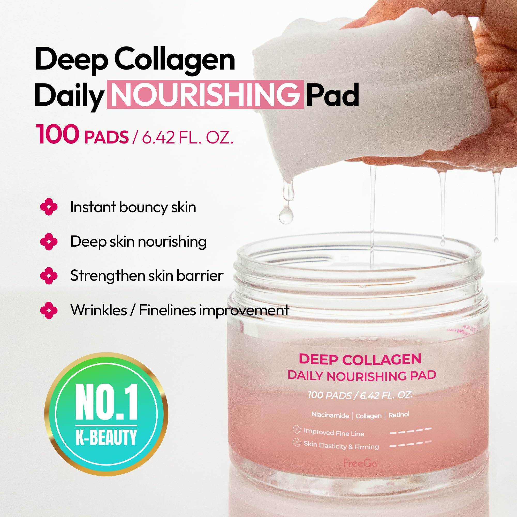 FreeGo Deep Collagen pads stack, ready for quick toning