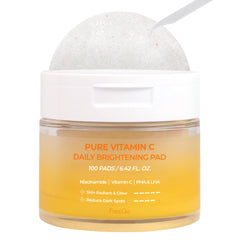 FreeGo Pure Vitamin C Pad pack shows a brightening formula for even tone