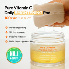 FreeGo Vitamin C pad texture closeup highlights gentle exfoliation benefits
