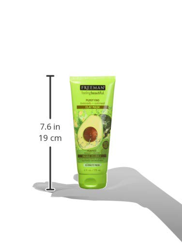 Freeman avocado oatmeal masque packaging, travel-friendly 6 oz jar.