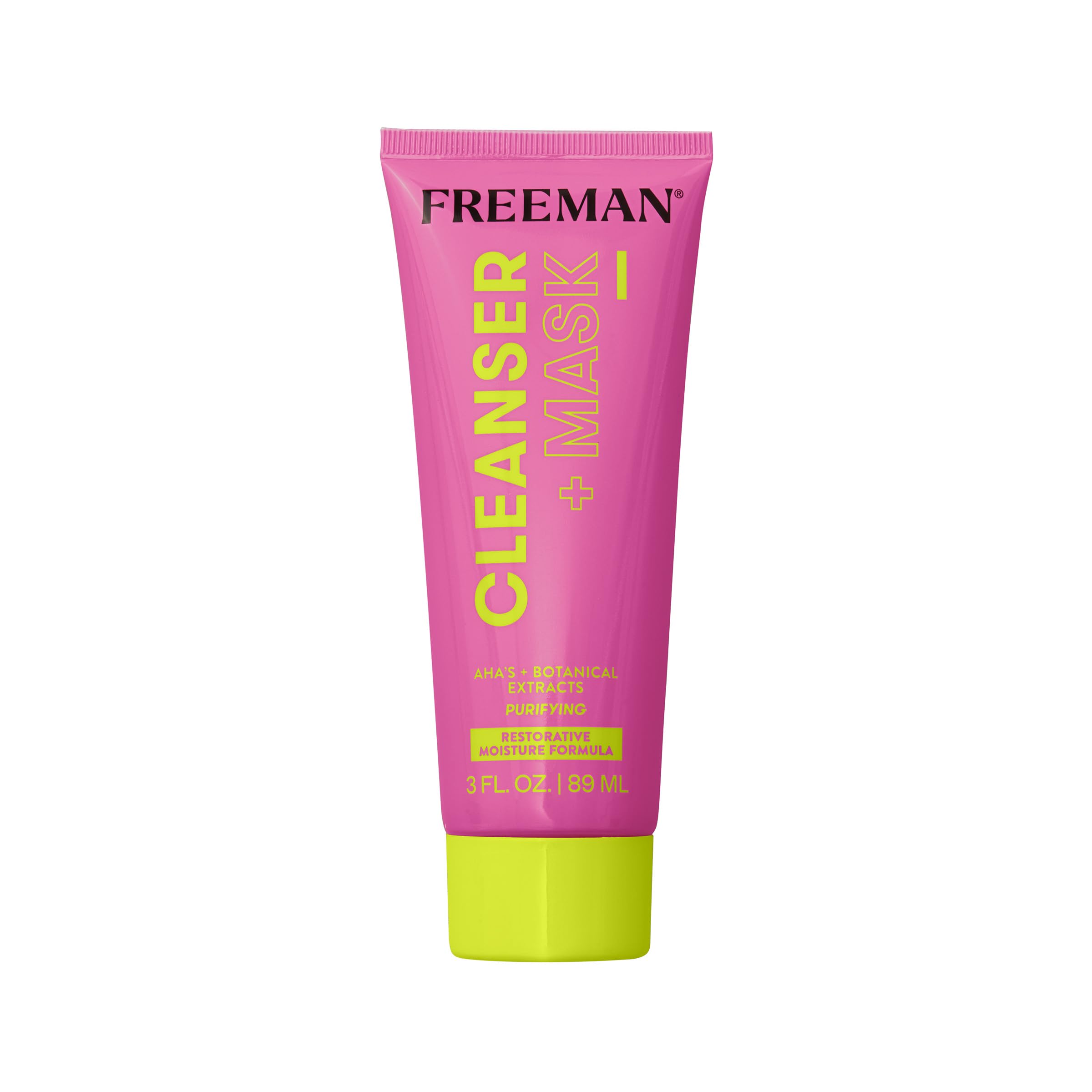 Freeman Cleanser + Mask dual-action bottle-foam shows creamy texture for gentle cleansing.