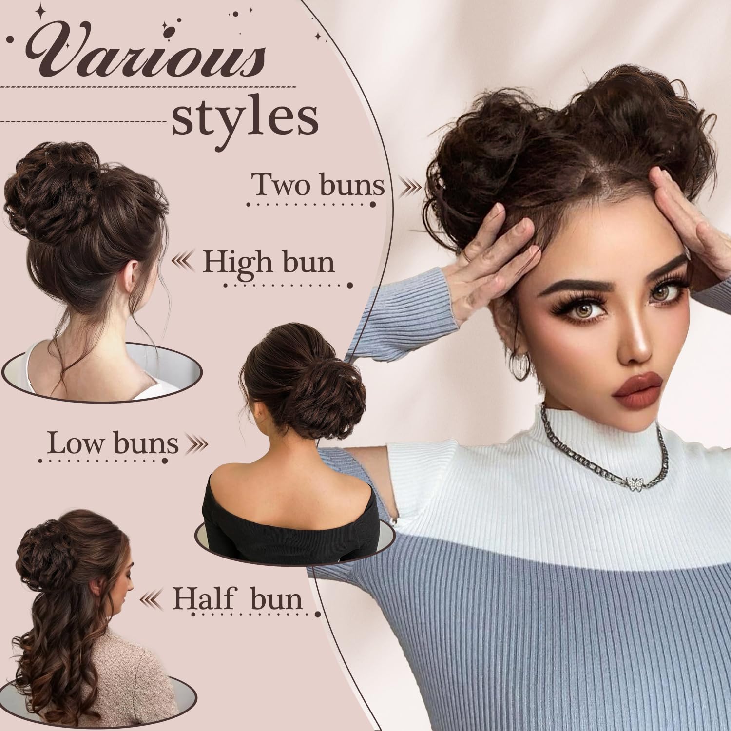 FREEMEIGE all-day wear bun stays secure during activities.