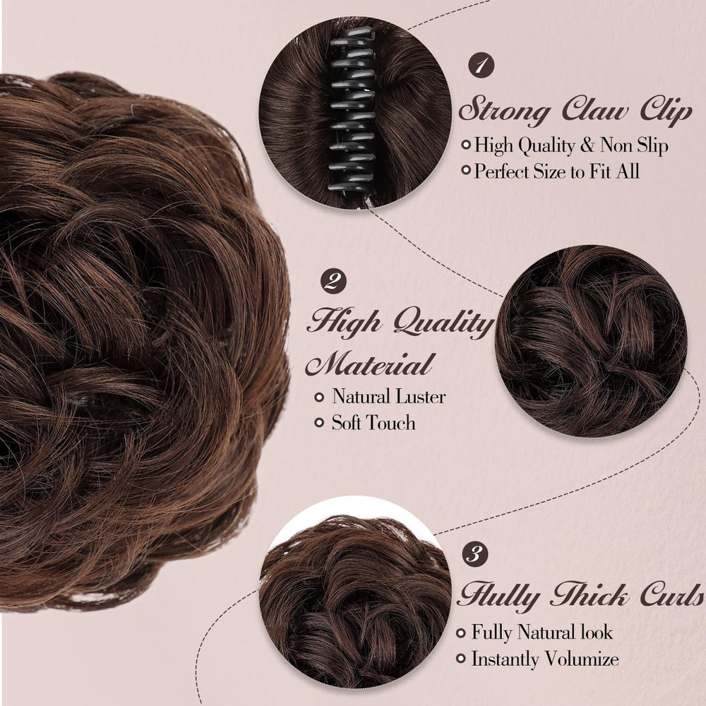 FREEMEIGE donut updo hair piece adds fluffy fullness without stiffness.
