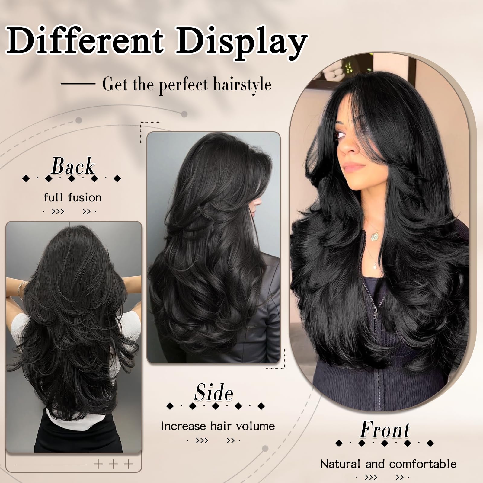 FREEMEIGE 2-clip 18-inch pieces for quick length adjustment and blend.