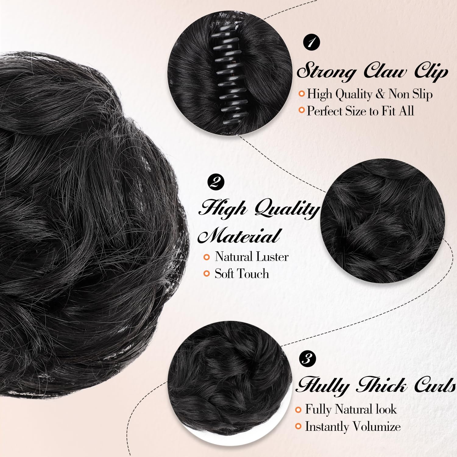 FREEMEIGE Messy Bun lightweight wear stays comfortable all day.