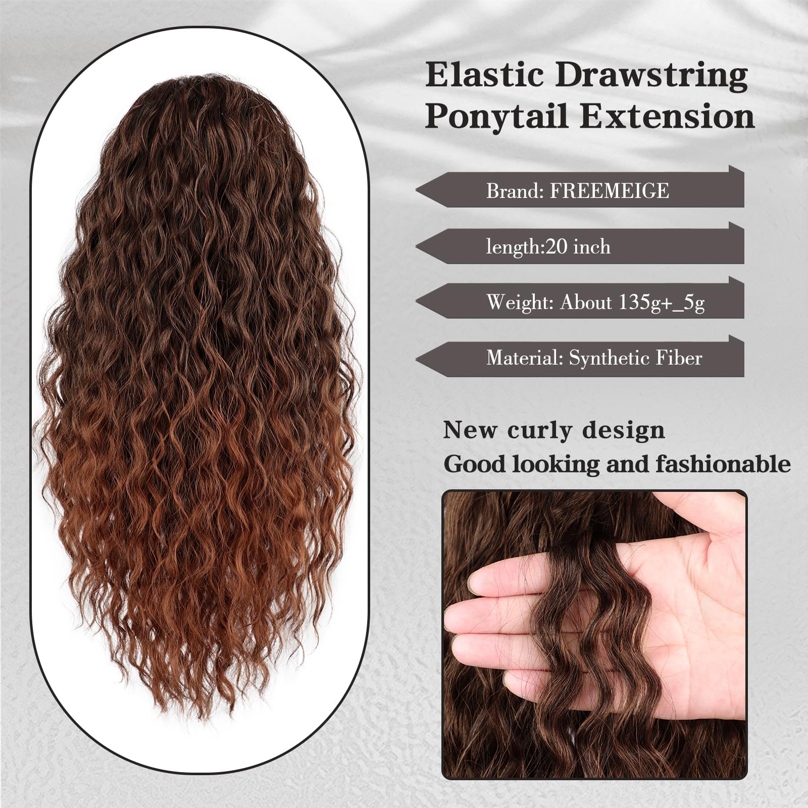 FREEMEIGE multi-layered ponytail design delivering natural-looking fullness