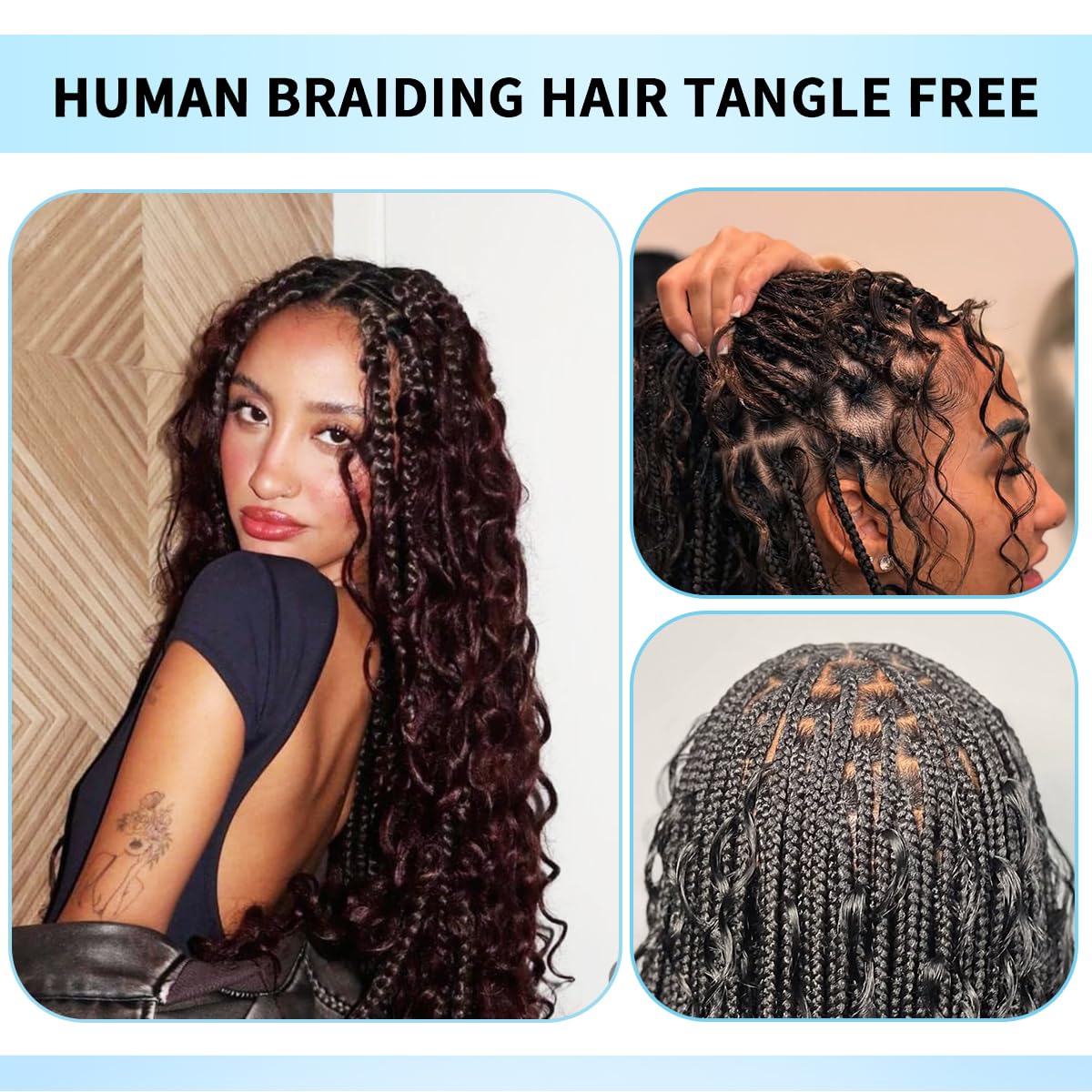 Freemiss natural color braiding hair suited for box braids.