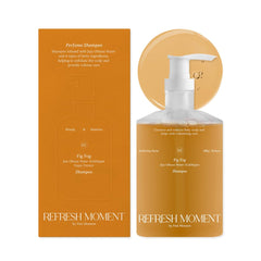 Freemoment Perfume Shampoo bottle closeup with vegan formula for daily use
