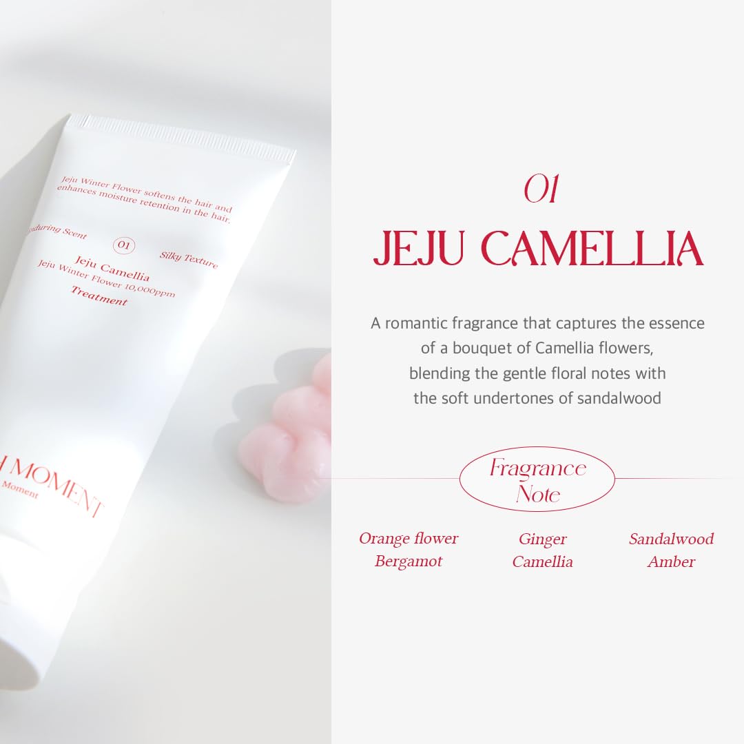 FREEMOMENT Refresh Moment Hair Treatment bottle with jojoba oil droplets for deep hydration.