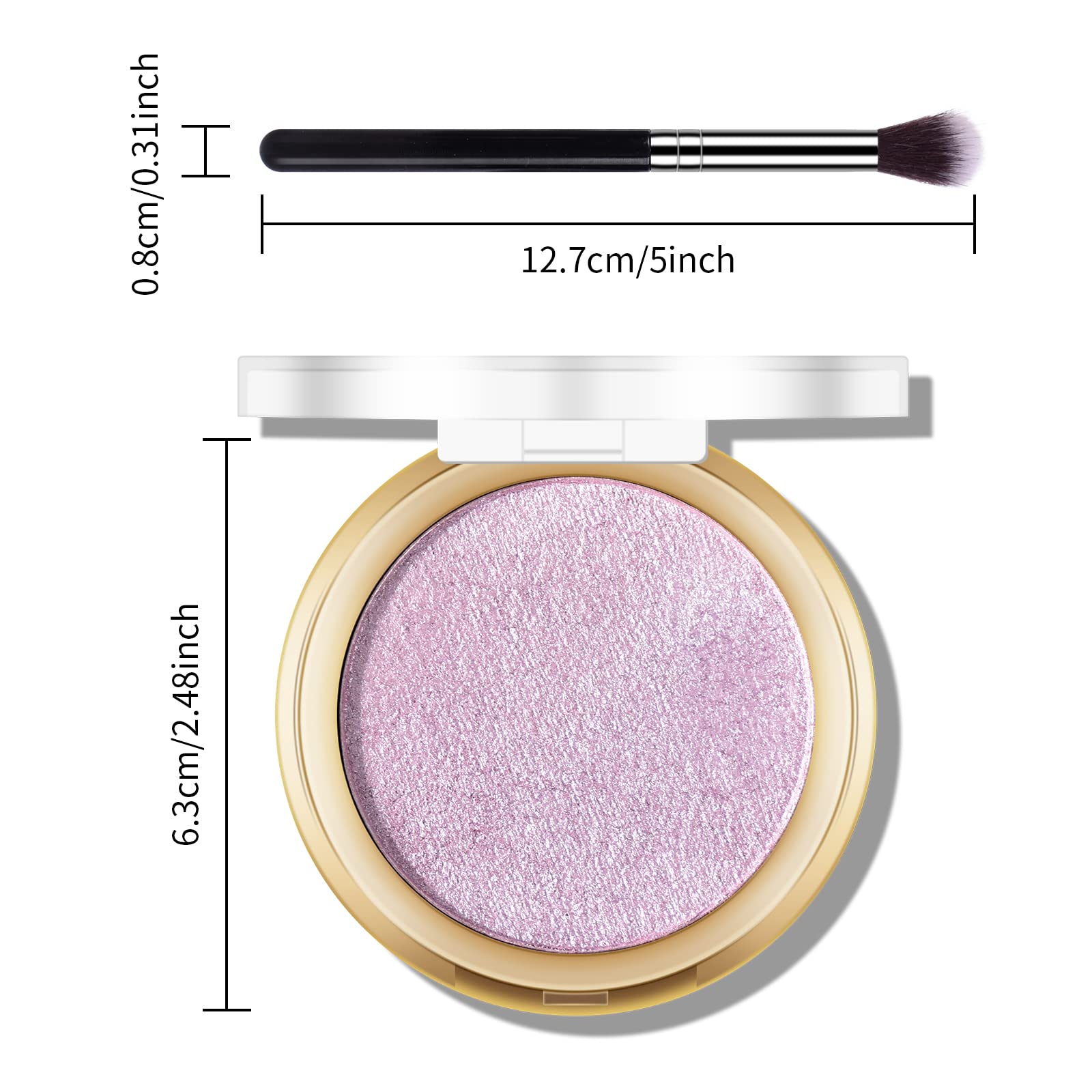 The FREEORR Baked Highlighter Palette Compact shows portable, travel-ready shine for on-the-go touchups.