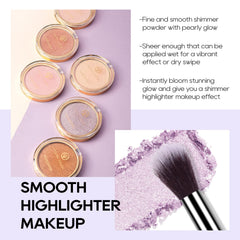 FREEORR Baked Highlighter Sun Glow swatch delivers warm radiance for sunny skin.