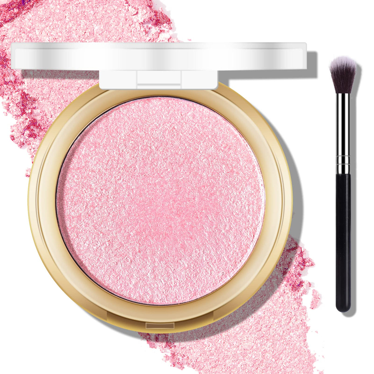 Freeorr Mermaid Pink baked palette showcases six-color glow for radiant cheeks.