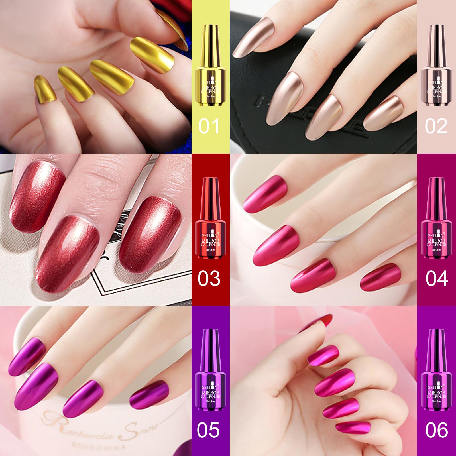 FREEORR metallic chrome finish adds a high-gloss shine to nails.