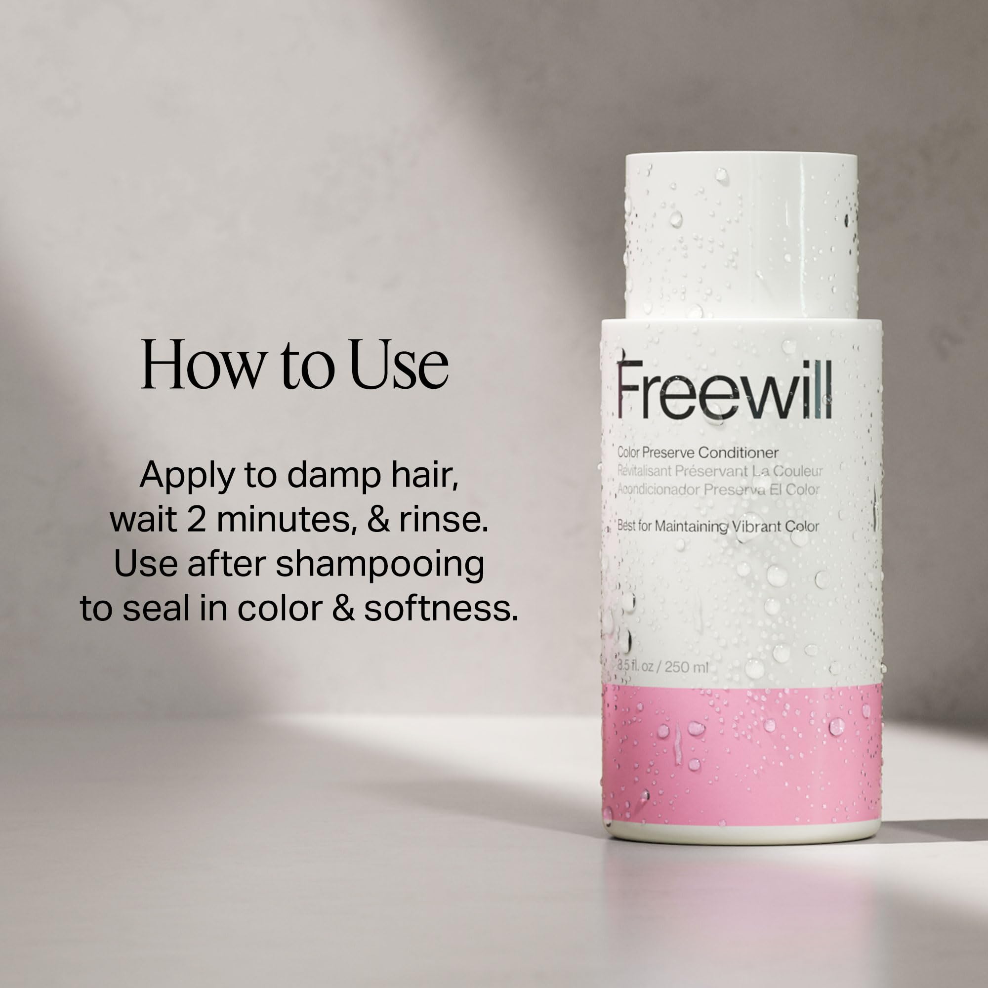 Freewill Color Preserve Conditioner raspberry-leaf extract for antioxidant nourishment