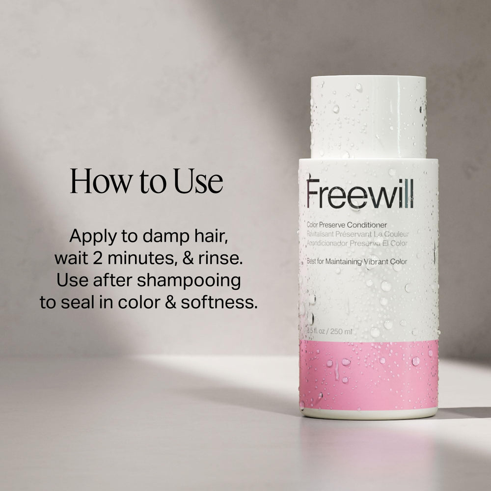 Freewill Color Preserve Conditioner raspberry-leaf extract for antioxidant nourishment