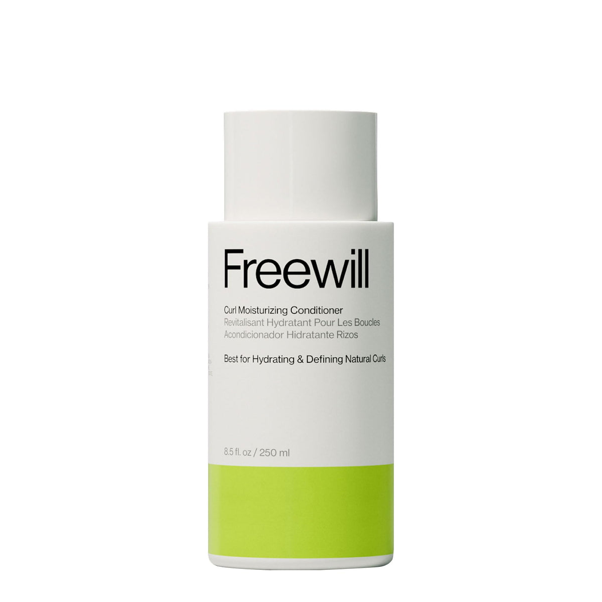 Freewill Curl Moisturizing Conditioner bottle pour for easy hydration of curls.