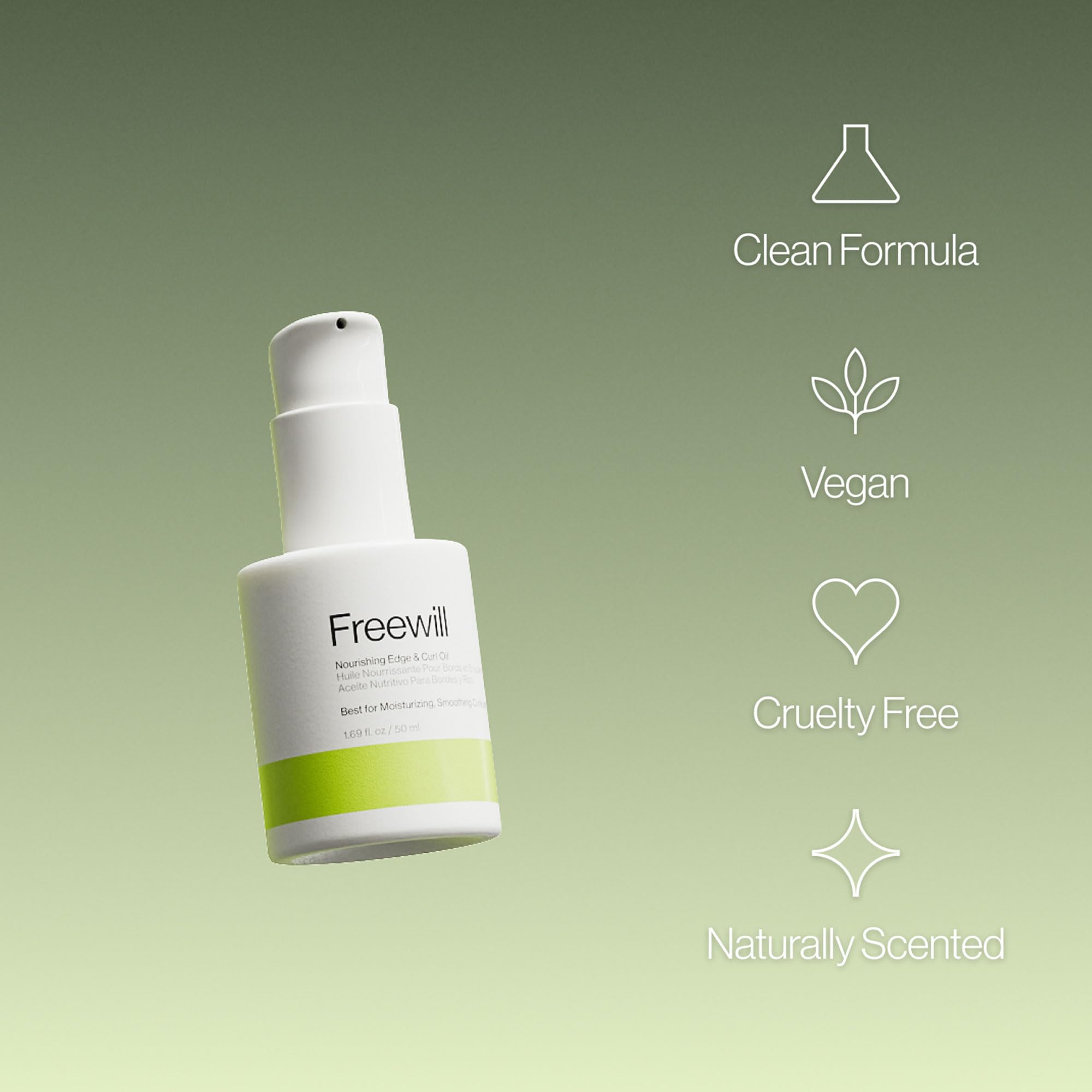 Freewill edge frizz control application for smooth, defined curls