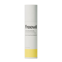 Freewill Frizz Smoothing Shine Mist bottle with glossy finish for frizz control.