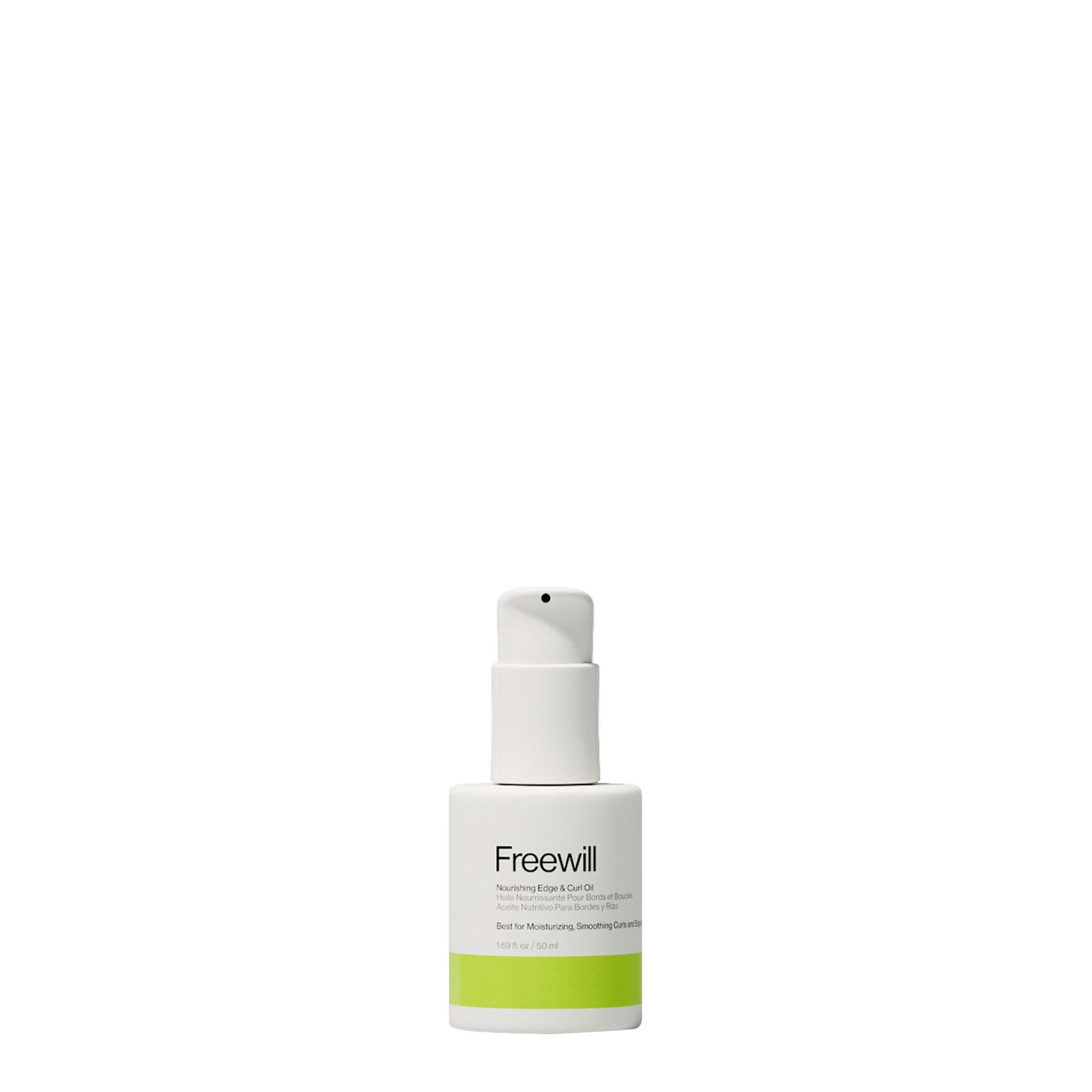 Freewill Nourishing Edge and Curl Oil bottle with 4 oz for curls and edges hydration