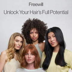 Freewill Volume Boosting Conditioner application on hair root lift demonstrates volume boost