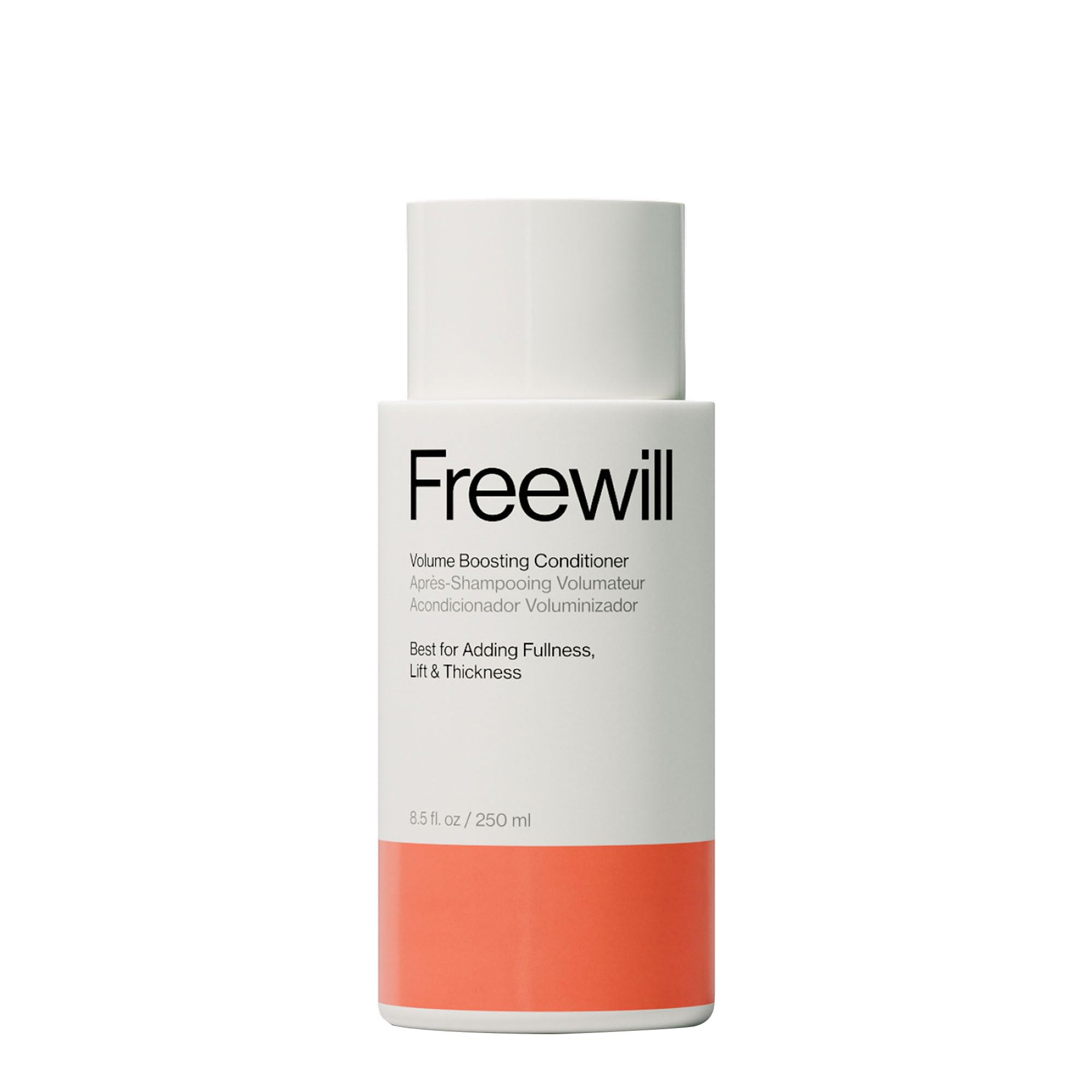 Freewill Volume Boosting Conditioner bottle 8.5 oz shows potential for fuller-looking hair