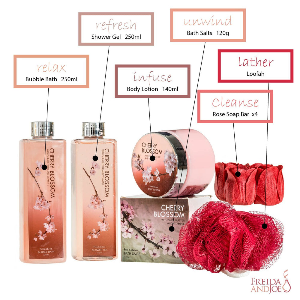 Freida and Joe Cherry Blossom Bath Puff for gentle cleansing