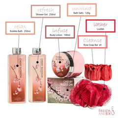 Freida and Joe Cherry Blossom Bath Puff for gentle cleansing