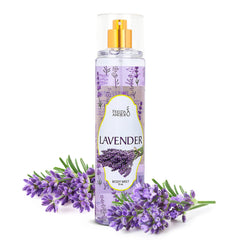 Freida and Joe Lavender Body Spray bottle for daily refreshing fragrance.