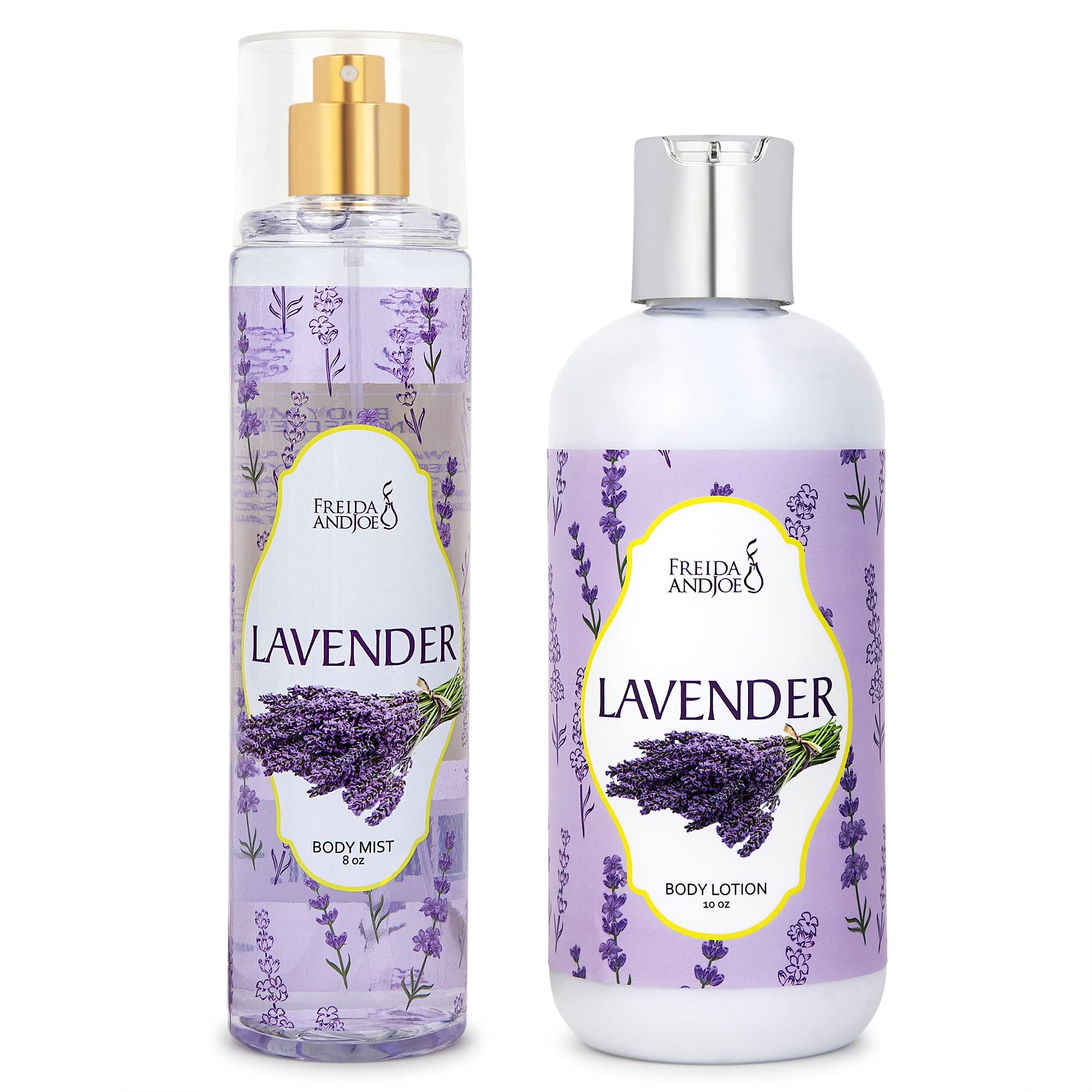 Freida and Joe Lavender lotion bottle ready for a calming nighttime routine