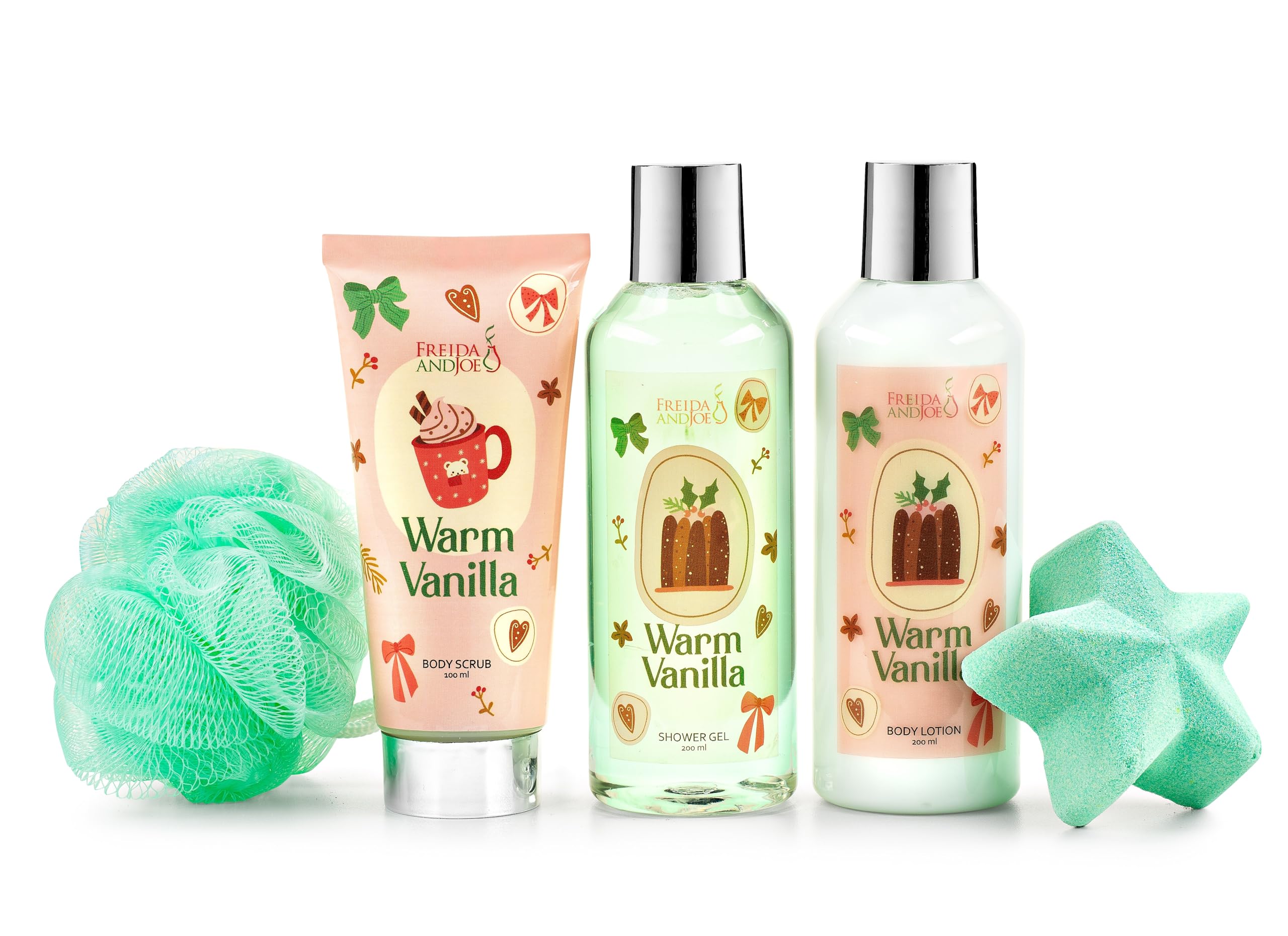 Freida and Joe shower gel with warm vanilla offering a soothing cleanse