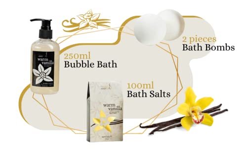 Freida and Joe warm vanilla bath bombs for a playful finish