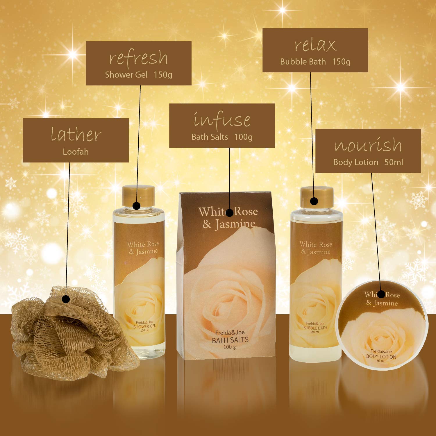Bubble bath bottle from Freida and Joe White Rose Jasmine