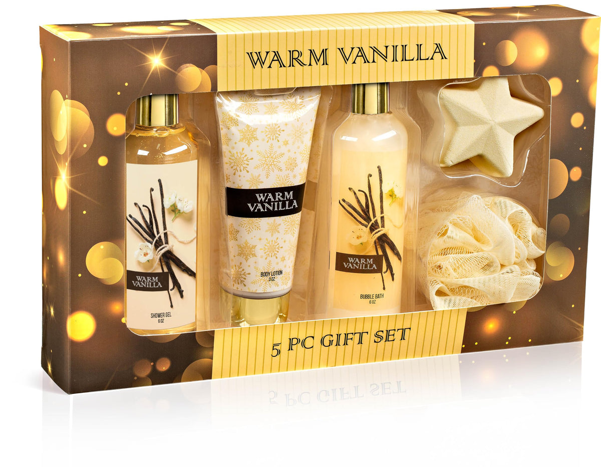 Freida and Joe Warm Vanilla Shower Gel for a hydrating cleanse and spa-like scent.