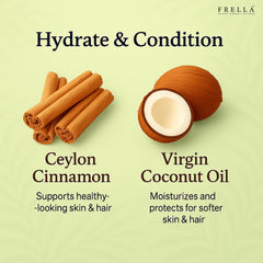 Frella Cinnamon Oil travel pack for on-the-go moisture and hydration.