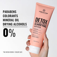 FRENCCIGA Detox Hair Mask removes hard water residue to boost manageability.