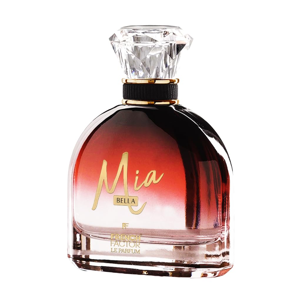 Mia Bella crystal-cap detail, premium packaging appeal.