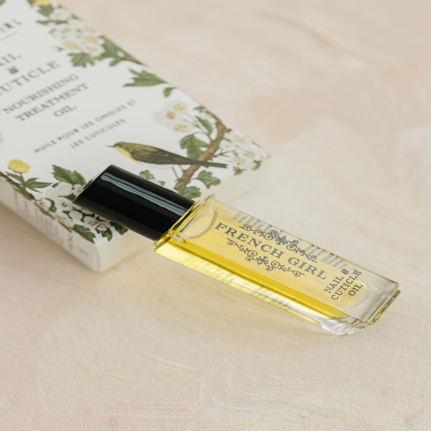 French Girl Nail & Cuticle Oil roller application demonstrating easy daily use.