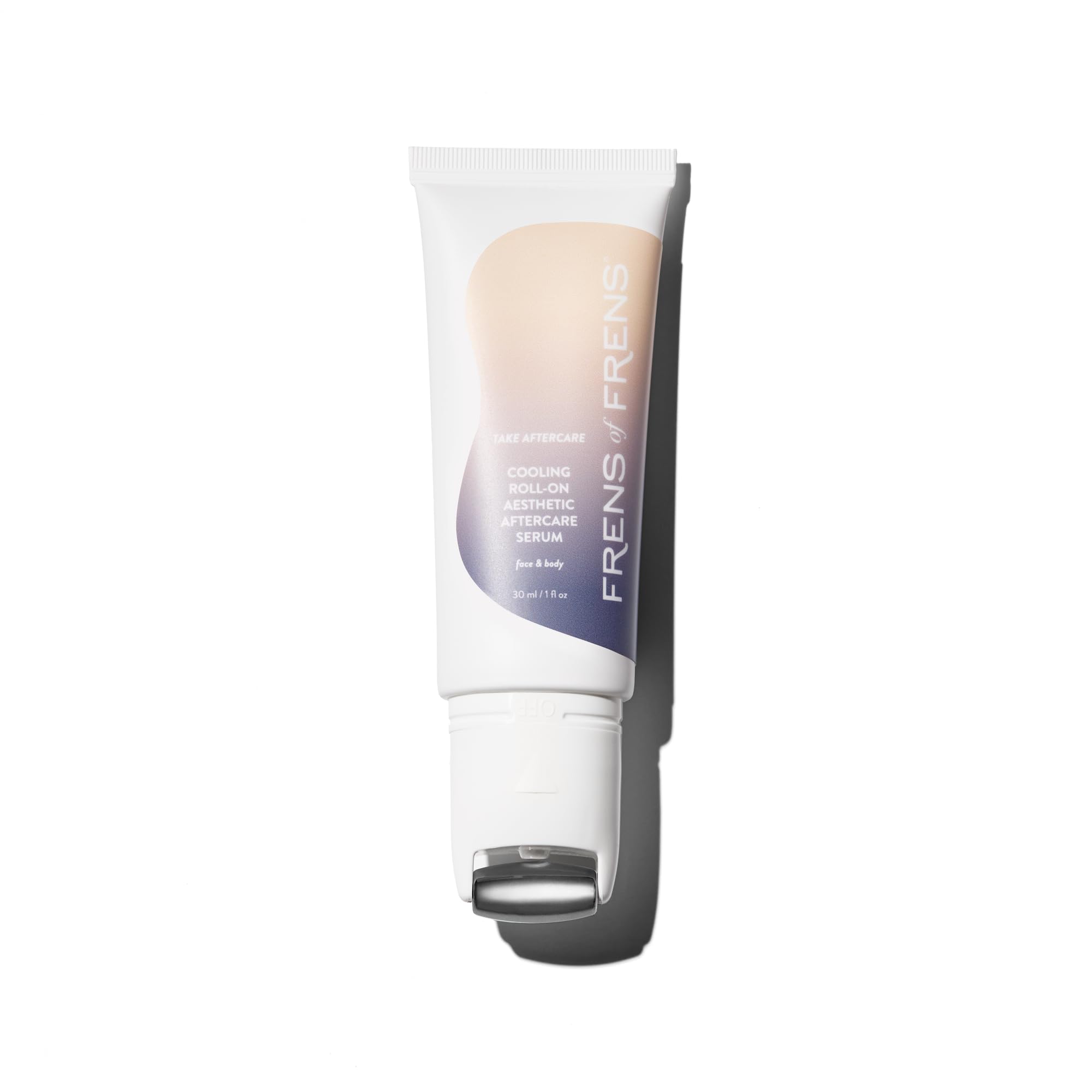 Frens of Frens aesthetic aftercare arnica-bromelain gel roller on application for soothing post-procedure skin
