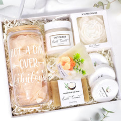 Frerdui spa gift basket with glass cup - ideal for hot or cold beverages