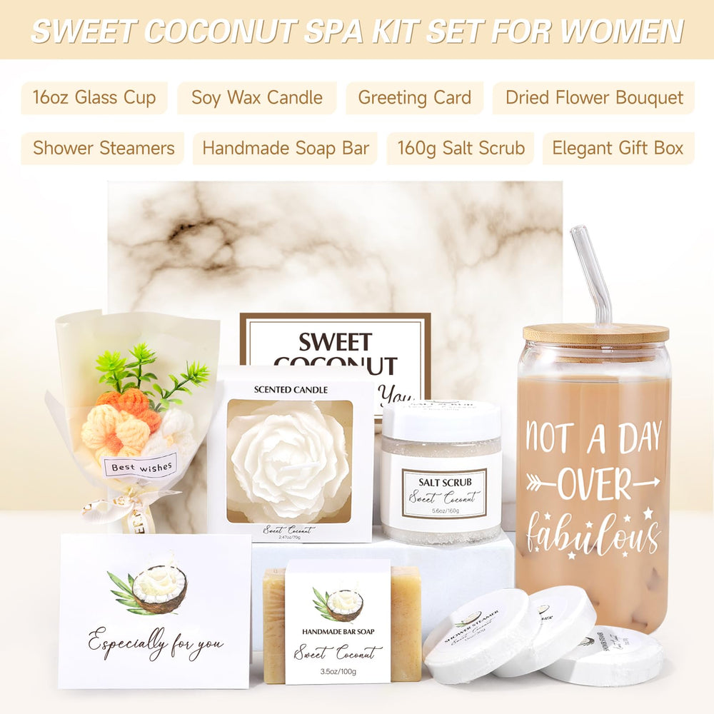 Frerdui spa gift basket with soy candle for relaxation