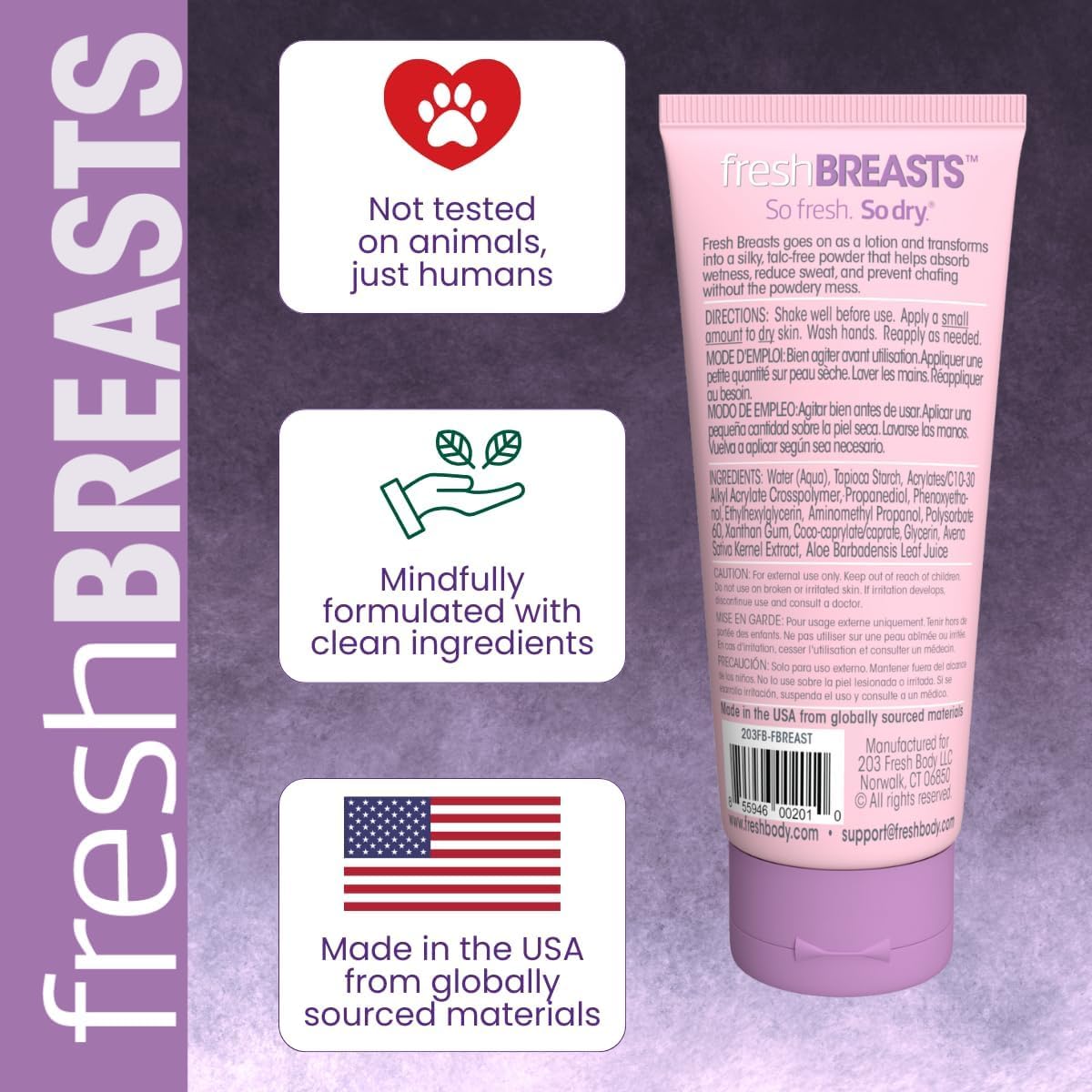 Fresh Body FB 4-pack packaging ideal for travel and on-the-go use.