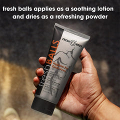 Fresh Body FB Fresh Balls Cream tube close-up showing moisture-absorption and soothing formula.